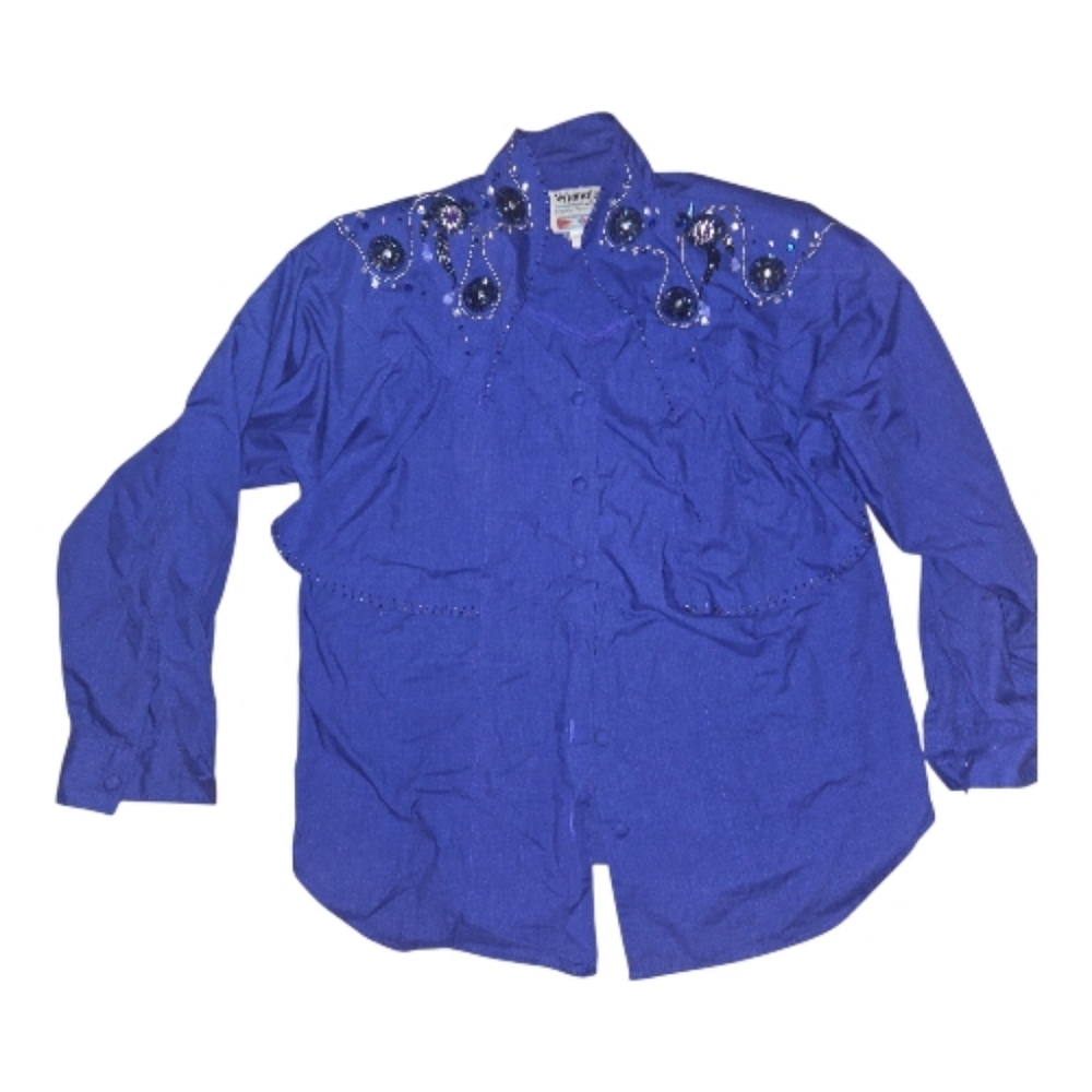 Vintage Wrangler Western Womens Blue Buttonup Size XL